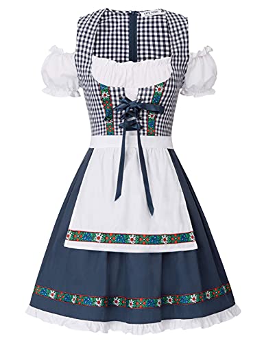 Kate Kasin Women's German Dirndl Dress Costumes for Traditional Bavarian Oktoberfest Carnival Halloween