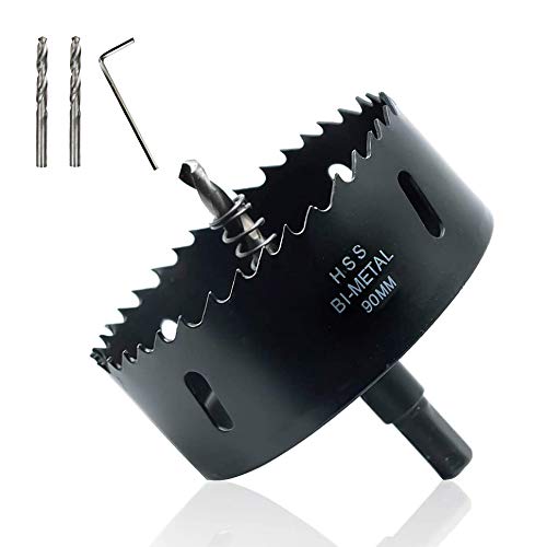 Rannb Hole Saw 3.5-inch/90mm Metal Hole Saw Kit Set Bi-Metal Hole Cutter Drill Bit with Sharp Teeth for Drilling Holes in Wood, Plastic, Drywall, PVC