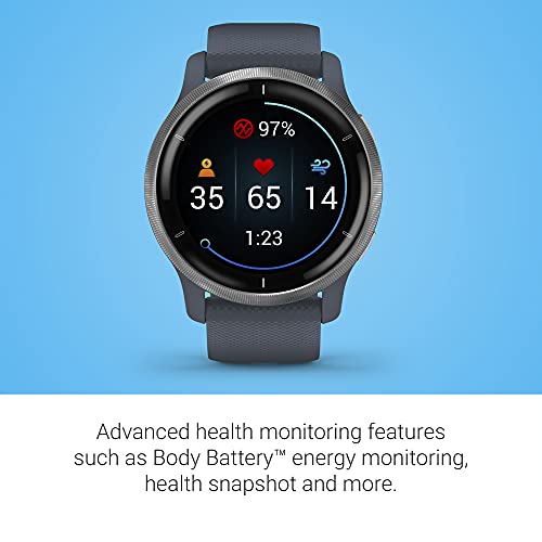 Garmin Venu 2, GPS Smartwatch with Advanced Health Monitoring and Fitness Features, Silver Bezel with Granite Blue Case and Silicone Band, (010-02430-00), 33 mm - Image 7