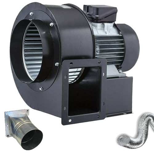 Turbo Ventilateur Centrifuge Radial 1800m3/h 230V Bride + Tube Flexible d'extraction d'air Radial Centrifuge Ventilateur Centrifuge