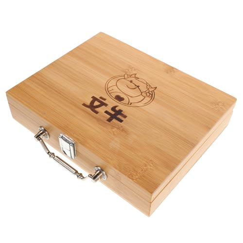 Caja de madera con bisagras y cierre 9" x 7" miniatura 7