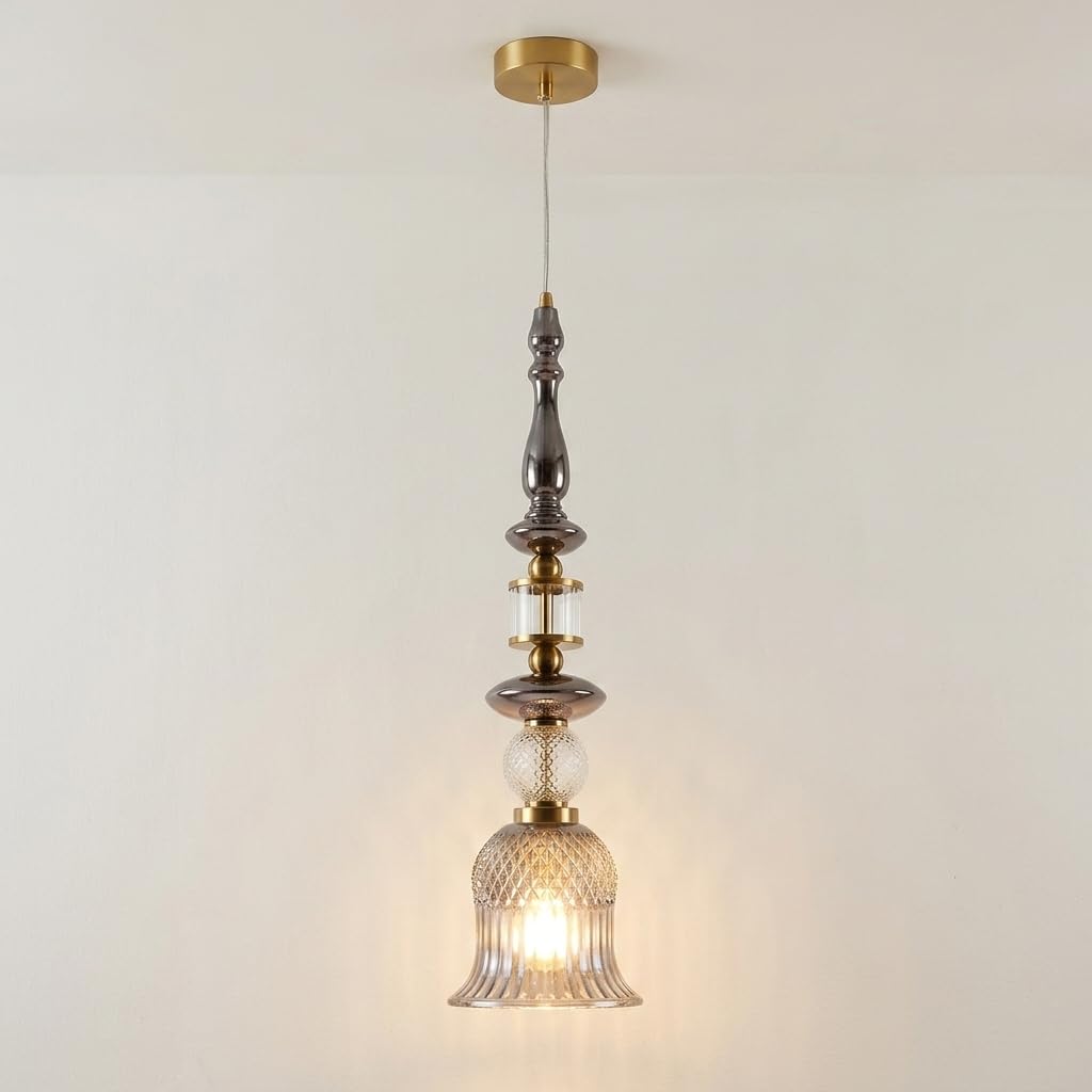Smokey Glass Pendant Light for Dining Room, Bulb Not Included-image-10