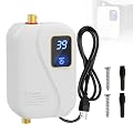 Tankless Water Heater Electric110V, 3000W Instant Electric Water Heater, Under Sink Instant Hot Water Heater with Digital Display, Point of Use Portable Mini Heater for Kitchen Bathroom RV