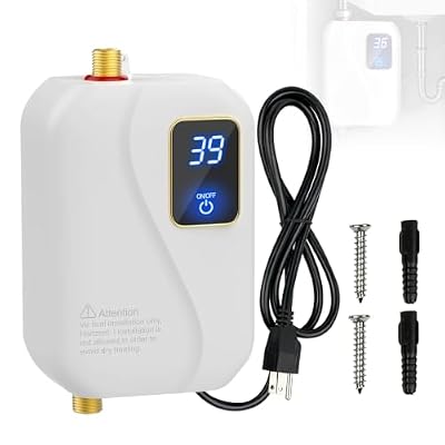 Tankless Water Heater Electric110V, 3000W Instant Electric Water Heater, Under Sink Instant Hot Water Heater with Digital Display, Point of Use Portable Mini Heater for Kitchen Bathroom RV