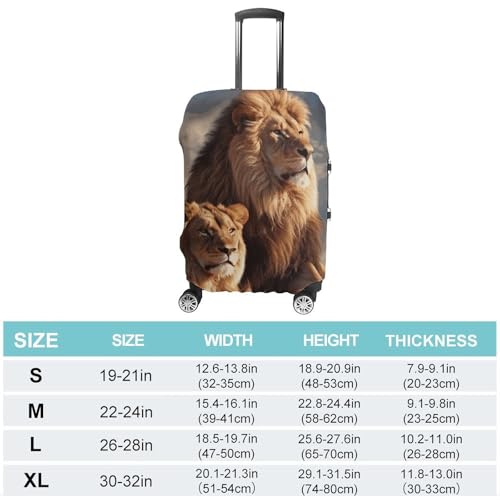 Carry on Luggage Cover Two Lions Suitcase Covers for Luggages Tsa Approved Travel Luggage Sleeve Protector Elastic Suitcase Protector Anti-Scratch Washable Fits 19-30 Inch Case -M2