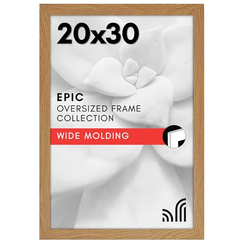 Americanflat 20x30 Poster Frame with Polished Plexiglass - Wide Picture Frames Made of Engineered Wood for Vertical or Horizontal Wall Display - Epic Collection - Pine
