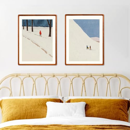Zibrelte Natural Wood 12X18 Frame, Real Teak Wood 12X18 Poster Frame With Mat For 11X17 thumb #8