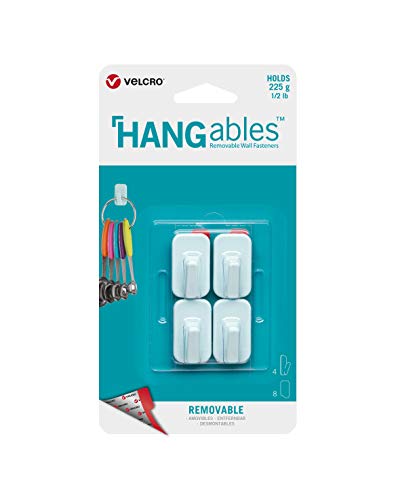 Image of VELCRO Brand HANGables Removable Micro Hook 225 g. Aqua. 4 ct.