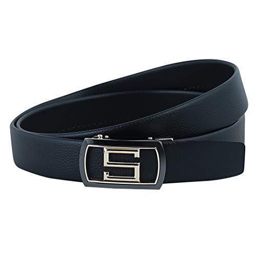 Image of Zacharias Men's Faux Leather Belt Automatic S Buckle ASG-18 (Black;Free Size)