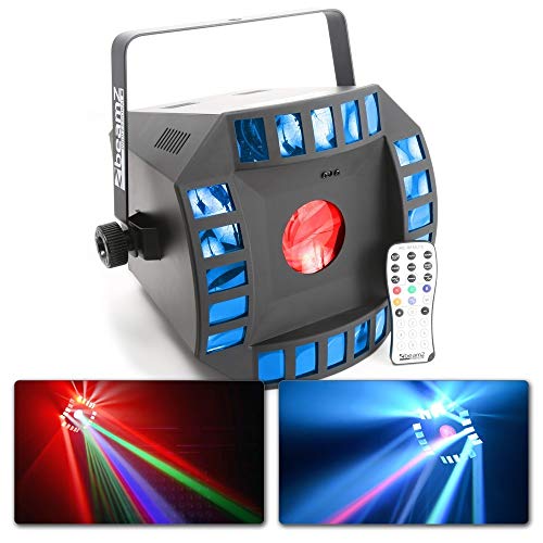 Beamz CUB4 2 LEDs Quad Derby mit Moonflower, DJ Light Effect, Shows vorprogrammiert, LED-Lichter, Fernbedienung, mehrfarbig, Decke/Wand, Automatik/Rhythme-Modus