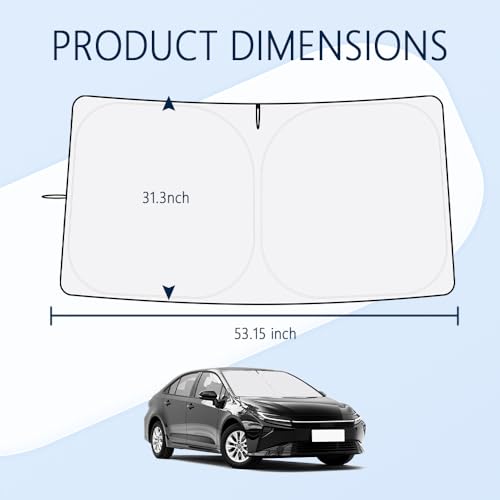 Image of Car Windshield Sun Shade Compatible with Toyota Corolla 2020-2026,Oxford Cloth Sun Shade for Car Windshield with Foldable Design,Windshields Cover Suns Shades for Blocking Heat with Storage Bag