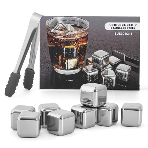 Cubos de Hielo Reutilizables de Acero Inoxidable 8Pcs miniatura 1