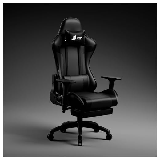Green Soul Raptor 2.0 Racing Edition Ergonomic Gaming Chair with Premium PU Leather, Adjustable Neck & Lumbar Pillow, 3D Adjustable Armrests & Heavy Duty Nylon Base (Black) Installation Provided