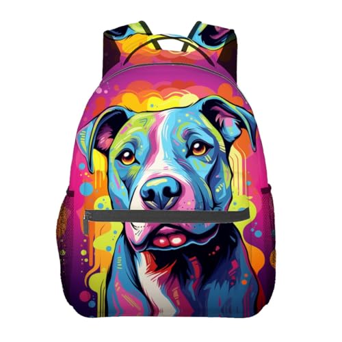 VANZEV Colorful Pitbull Backpack Travel Backpacks Laptop