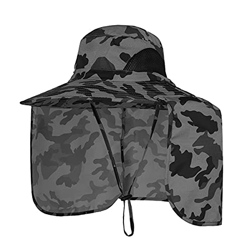 Image of Sun Blocker Hats Outdoor Sun Protection Fishing Cap with Neck Flap Large Brim Outdoor Hat