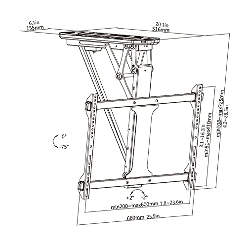 Support de plafond électrique pliable pour cacher votre téléviseur et libérer vos murs - 3