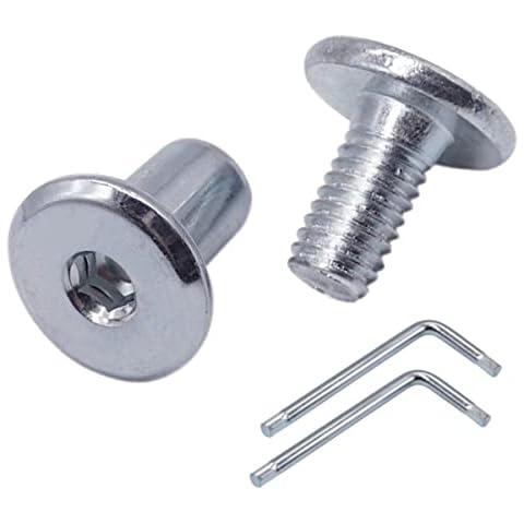 SKIR'CO (40 pcs) Zinc Plated Steel Joint Connector Bolts M6 x 12 mm With Nuts, Furniture Connector Bolt, Hex Allen Screws Cover