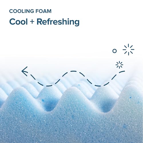 Image of ZINUS 4 Inch Swirl Gel Cooling Memory Foam Mattress Topper, Smaller, More Convenient WonderBox Packaging, Cooling, Airflow Design, CertiPUR-US Certified, Full