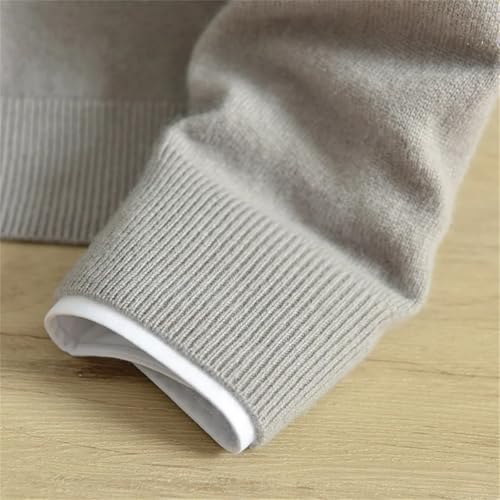 Dcvmvmn Men's Round Neck Cashmere Sweater Half High Collar Pullover Solid Color Knitted Sweater3