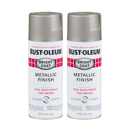 Image of Rust-Oleum 7715830 Stops Rust Bright Coat Metallic Spray Paint, 11 Oz, Aluminum, 2 Pack