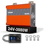 純正弦波インバーター 12V DCから100V 110V AC変換 リモートモニターコントローラー付き 5V 2.1A USBポート搭載 家庭用 RV トラック オフグリッド太陽光発電対応 (LGE-24V-3080Ti)