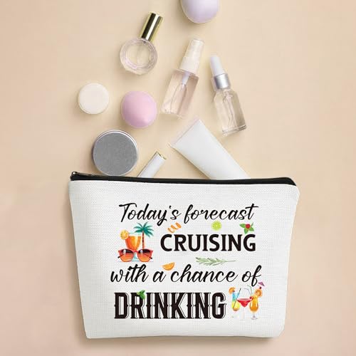 Cruise Ship Makeup Bag - 4Pcs Cruise Ship Essentials Survival Kit Canvas Cosmetic Bags Organizer Portable Beach Accessories with Zipper Pouch Travel Bags Cruise Gifts for Girls Women Sister3