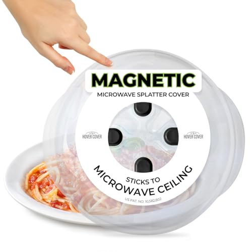 HOVER COVER Magnetic Microwave Splatter Cover,...