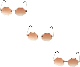 Óculos De Sol Sem Aro 3 Peças Óculos De Sol Da Moda Óculos De Sol Sem Aro Para Mulheres Óculos De Estrela Da Moda Óculos De Discoteca Óculos De Sol Da Moda Para Mulheres Óculos De