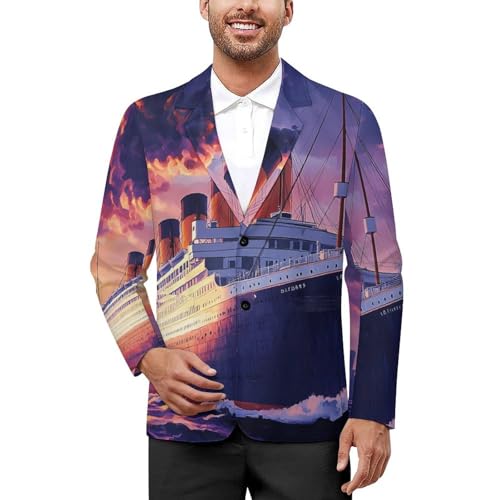 Titanic Ship Mens Blazer Lightweight Sport Coat Two Button Suit Jackets