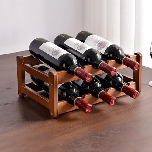 Soporte para botellas de vino de bambú 16 botellas 4 niveles miniatura 1