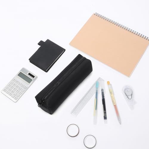 Image of Pencil Case Small Zipper Pen Pouch for School Office Art Supplies Stationery Organizer Bag for Pens Markers(Black /Oxford)