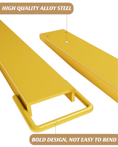 Pallet Forklift Extensions 84" Length 4.5" Width, Heavy Duty Steel Pallet Fork Extension, 1 Pair Fork Extensions for Forklifts, Yellow