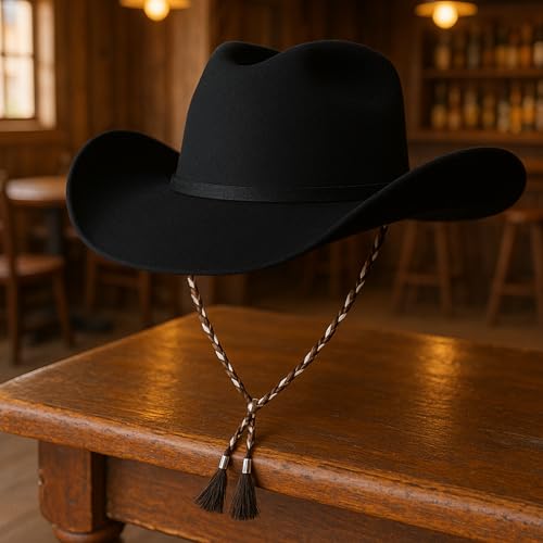 Image of Gamboa 100% Leather Hat Chin Strap for Men and Women Removable Hat Chin Cord for Cowboy and Sun Hats