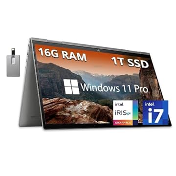HP Envy x360 2 em 1 39.6 cm FHD Touchscreen, Intel i7-1355U, 16GB RAM, 1TB SSD, teclado retroiluminado, câmera IR de 5MP, caneta Stylus, WiFi 6, Win 11 Pro, cinza, cartão USB Hotface de 32 GB