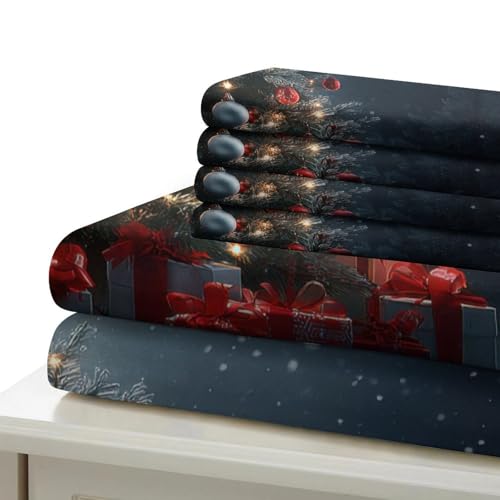 Housse de couette Village de Noël 220x240 parure lit King microfibre 3D - 7