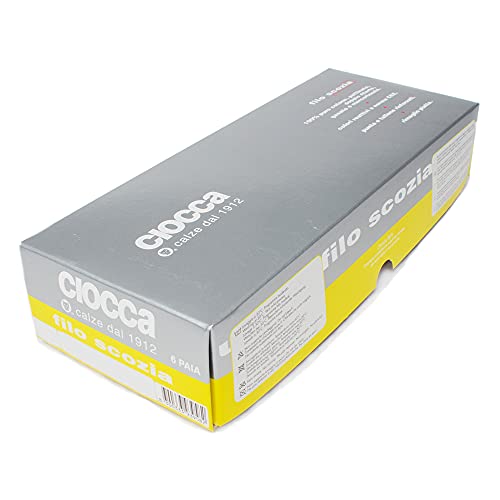 Ciocca Filo Scozia thin Cotton Men's Crew Dress Socks - 5 Pairs - Made in Italy3