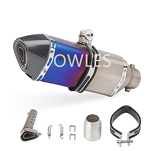 OWLES バイクマフラー スリップオンマフラー バイクサイレンサー 汎用 370mm 50.8mm ステンレス オートバイ バッフル エキゾーストパイプ 排気管 (T)