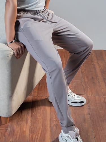 Image of DAMENSCH Men Mid Rise Regular Fit Cotton Blend Solid Moisture Wicking Antimicrobial Zipper Pocket Super Comfortable Baby Terry Lounge Joggers