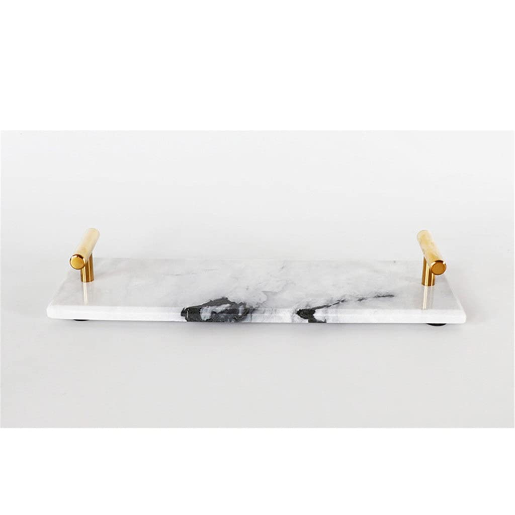 MYUYEE Bathtub Tray Household Nordic Marble Cosmetics Bathroom Wash Storage Tray Shelves Home Accessories Decoration Ornaments Tray (Style B)