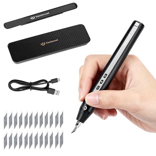 ホビー用充電式超音波カッター 40kHz高周波 205g超軽量 3段調節力 LEDライト付 24枚替刃 アルミニウム製 ギフトボックス入り 3Dプリント/石鹸/PVC/木材/フォームボード 細工用 クラフトナイフ コードレス