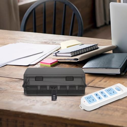 Couvercle de boîte électrique noir multiprises ABS étanche extérieur