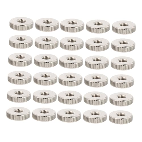 SOLUSTRE 1 Set 30pcs Thin Nickel Plated Knurled Thumb Nuts Connector Lock Nuts for Furniture