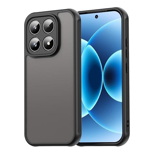 ESHUYI Cover Opaca per Xiaomi 17, Custodia Cellulare Antiurto Sottile Posteriore Glassata Traslucida, Bordo in TPU Morbido, Anti-Impronte, Nero