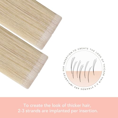 Image of Sindra Invisi Edge Tape in Hair Extensions Human Hair Platinum Blonde