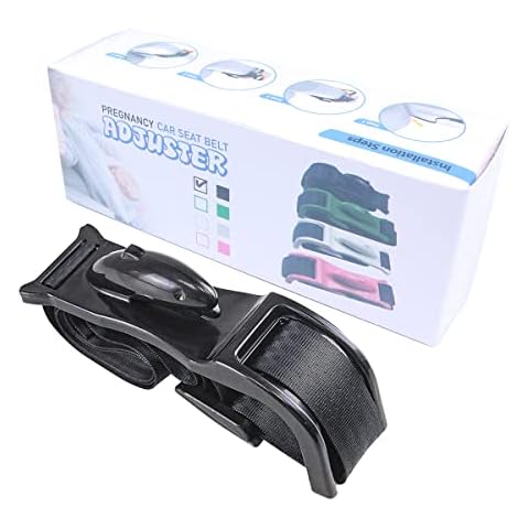 Shiwaki Pregnancy Seat Belt, Seat Belt Adjuster for Pregnant Women, Comfort and Safety Protective Tape for Pregnant Moms Belly (Black) Cover