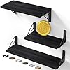 BAYKA Wall Shelves for Bedroom Decor, Floating Wall Shelves for Living Room Kitchen Storage, Wall Mounted Rustic Wood Floating Shelves for Kids Books, Small Shelf for Bathroom, Office(Set of 3)
