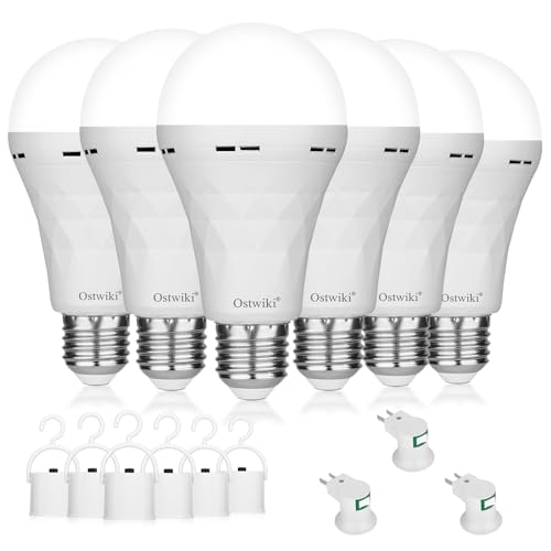 Ostwiki Emergency Rechargeable Light Bulbs,6 Pack...