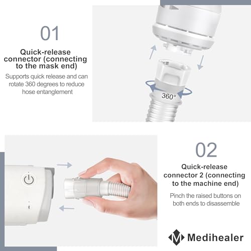 Replacement Tubing Set for AirMini,Including 1PC Tube Compatible with Airmini P10/N20/F20 and 6PCS Humi DX Compatible with N20/P10 Connector for AirMini,Great-Value CPAP Supplies by Medihealer - Thumbnail 3