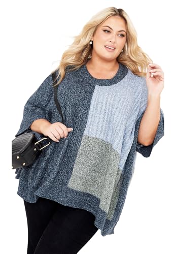 Women's Plus Size Mia Color Poncho