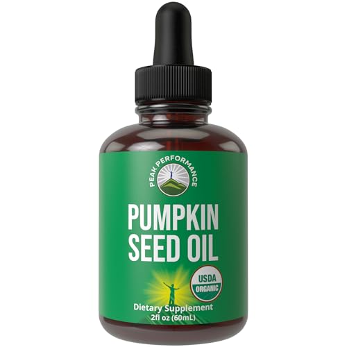 Peak Performance USDA Organic Pumpkin Seed Oil Supplement. Liquid Extract